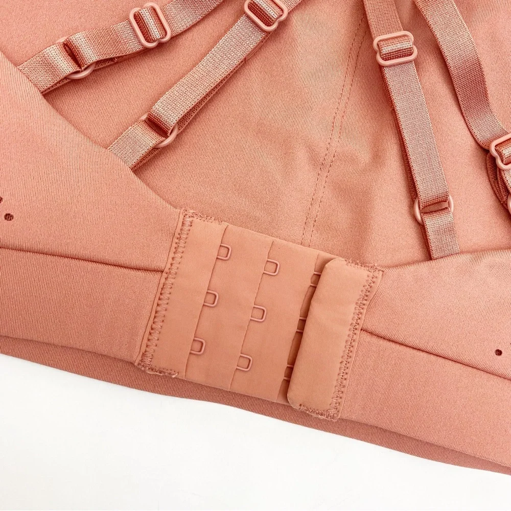 NEW Gymshark Laser Cut Strappy Sports Bra Deep Blush Pink Terracotta
